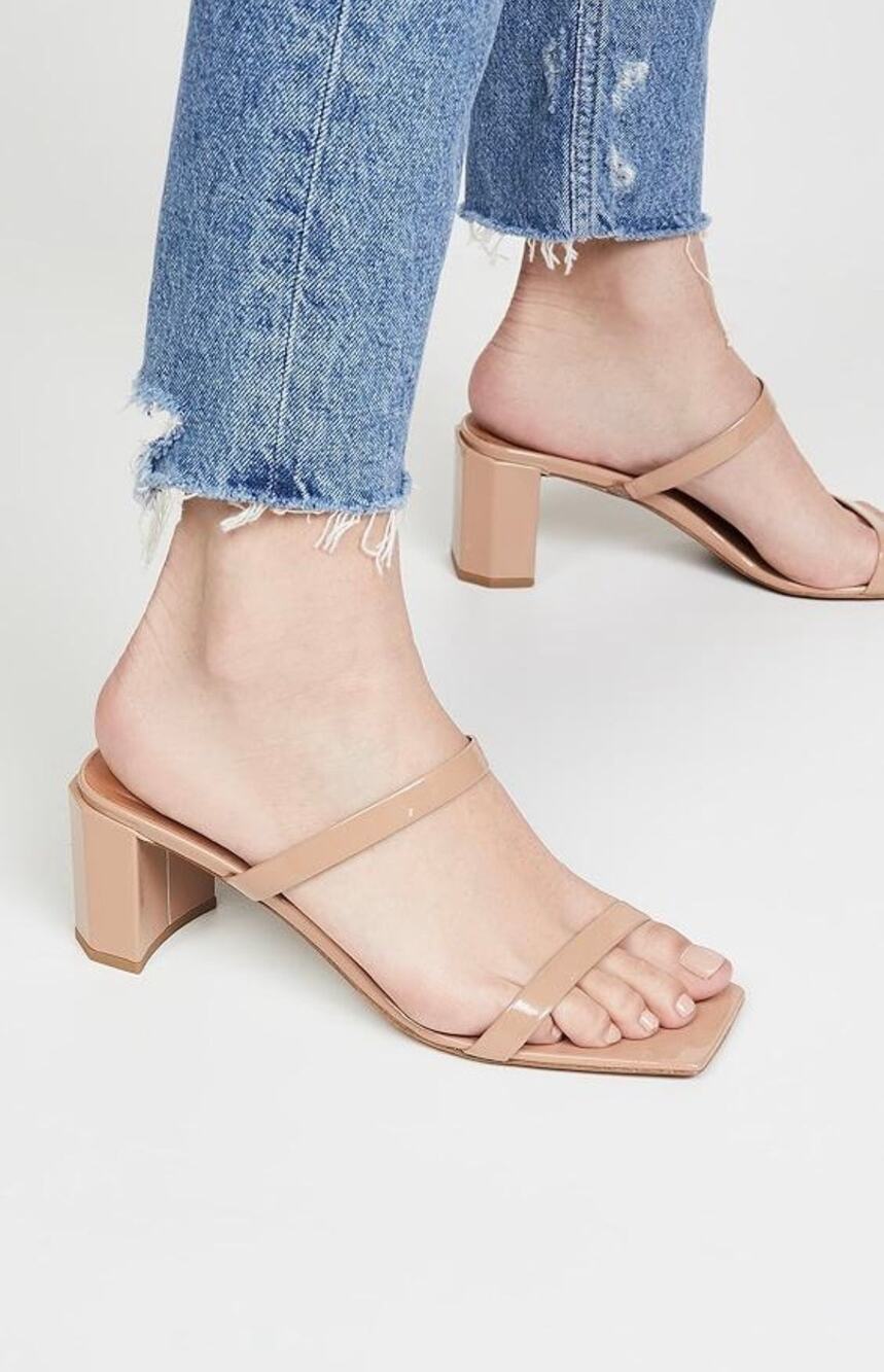 BY FAR Tanya Nude Patent Leather Sandals – Size 38 $390